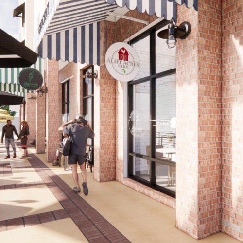 Find your perfect fit at Savoy Place a person walking down a sidewalk